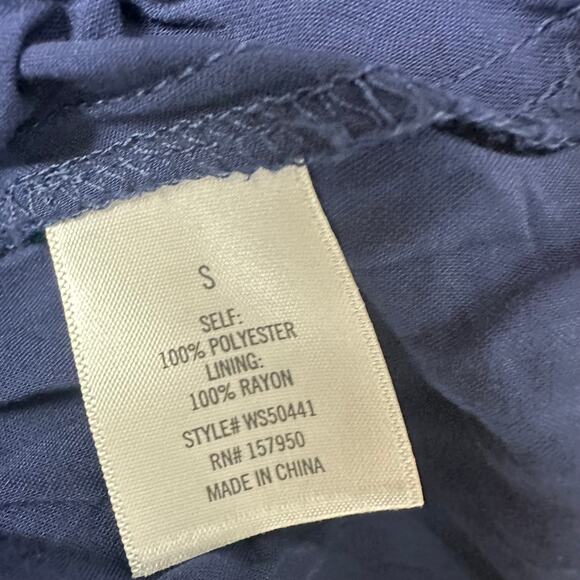 Francesca's Collections Mi Ami Womens Bell Sleeve Chiffon Shift Navy Dress Small - Picture 9 of 10